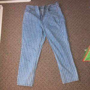 striped mom jeans